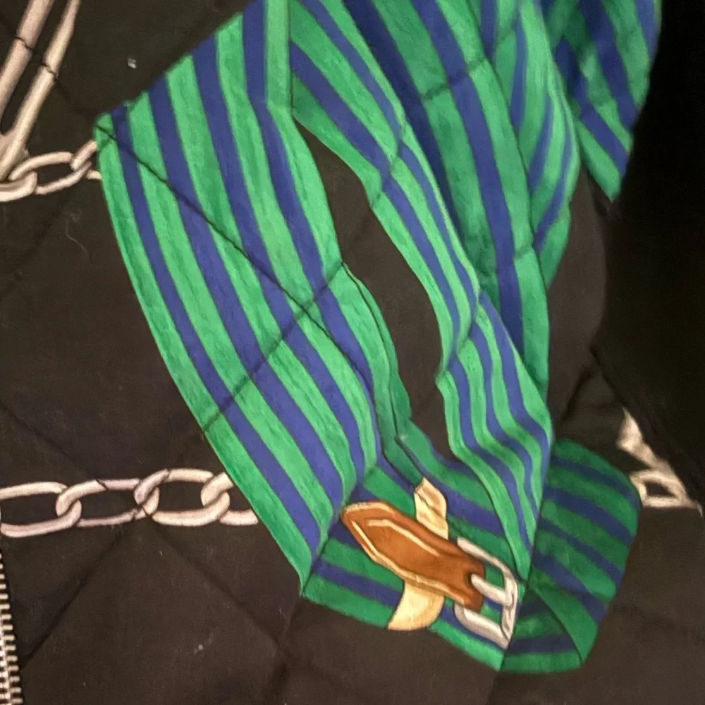 LAUREN RL Stylish Black Jacket with Green and Purple Accents - Picture 7 of 12